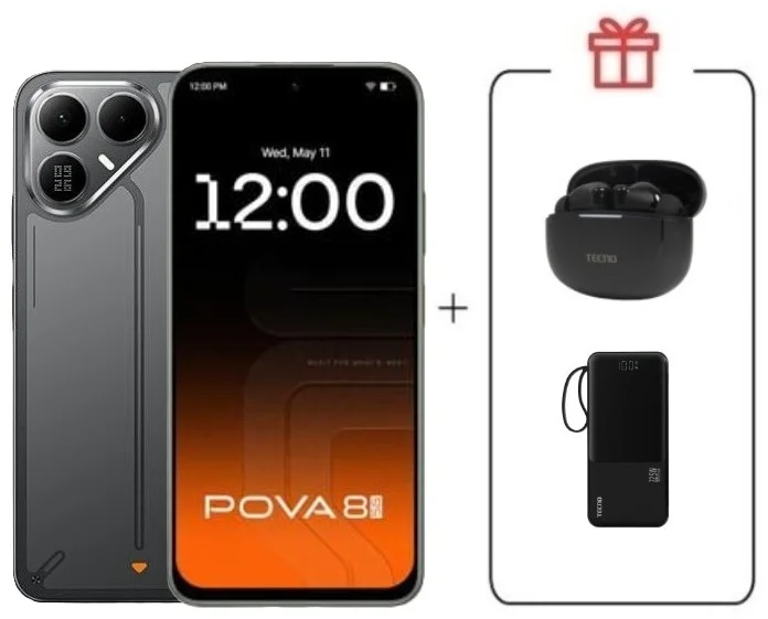 Смартфон Tecno Pova 8 5G 8/128Gb Graphite Black + подарок купить,NaN