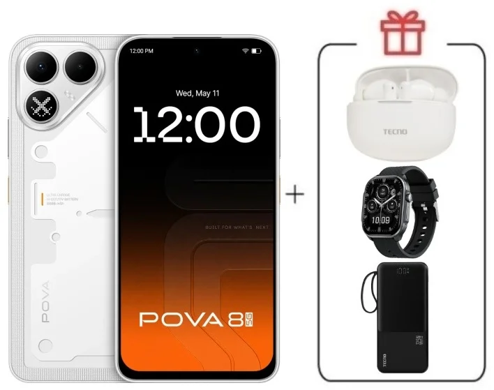 Смартфон Tecno Pova 8 5G 8/128Gb Arc White + подарок купить,NaN