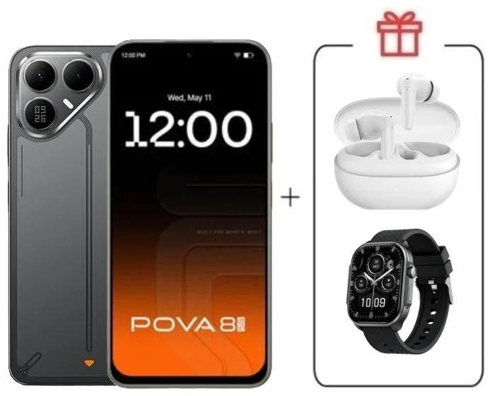 Смартфон Tecno Pova 8 5G 8/128Gb Graphite Black + подарок купить,NaN