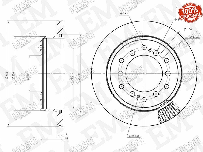 Диски HOSU задние HSDB0125 купить,NaN