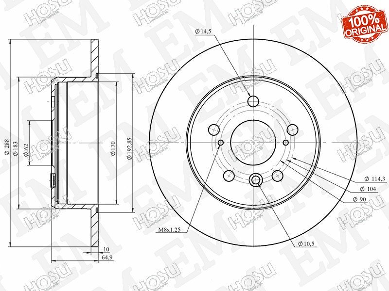 Диски HOSU задние HSDB0162 купить,NaN