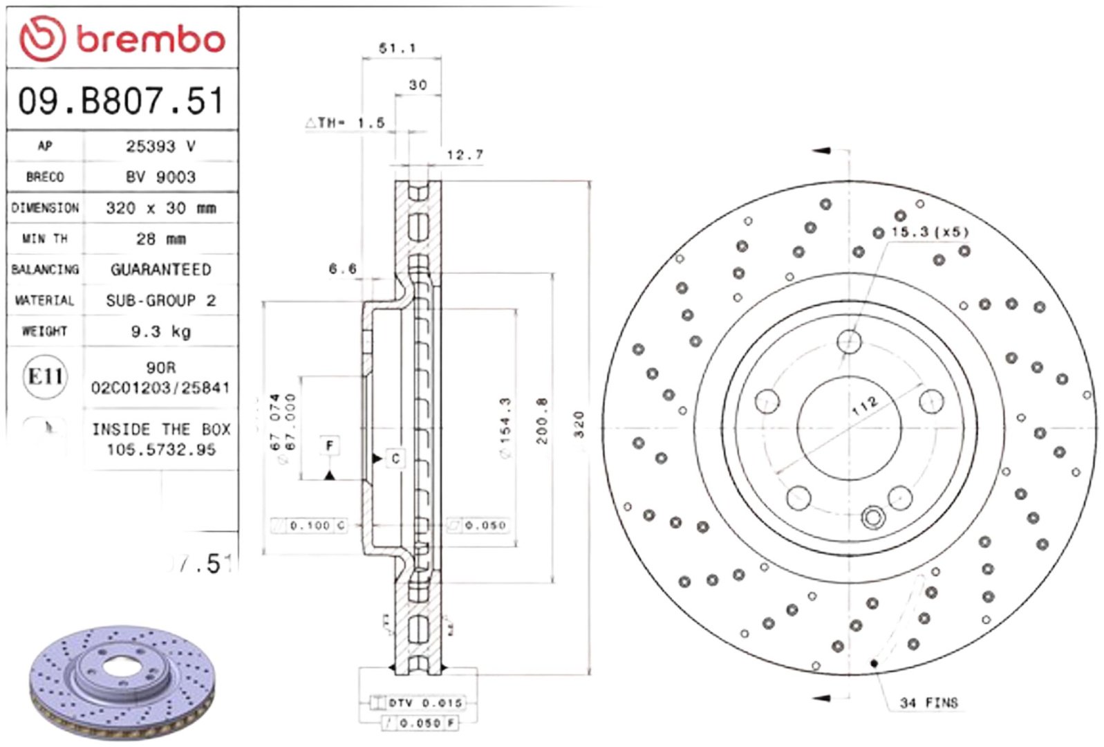 Диски Brembo передние 09 B80751 купить,NaN