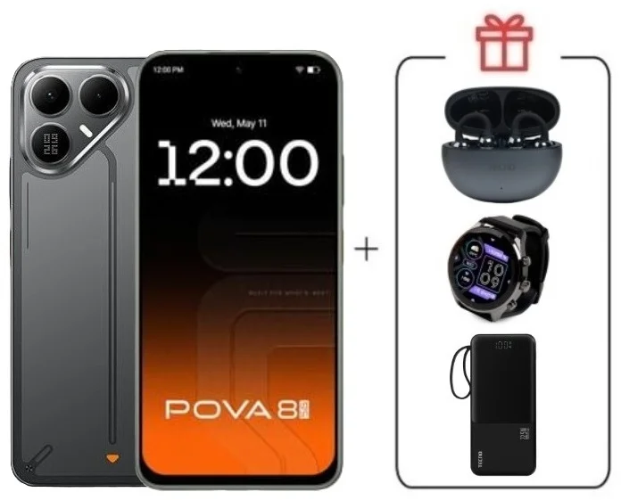 Смартфон Tecno Pova 8 5G 8/128Gb Graphite Black + подарок купить,NaN