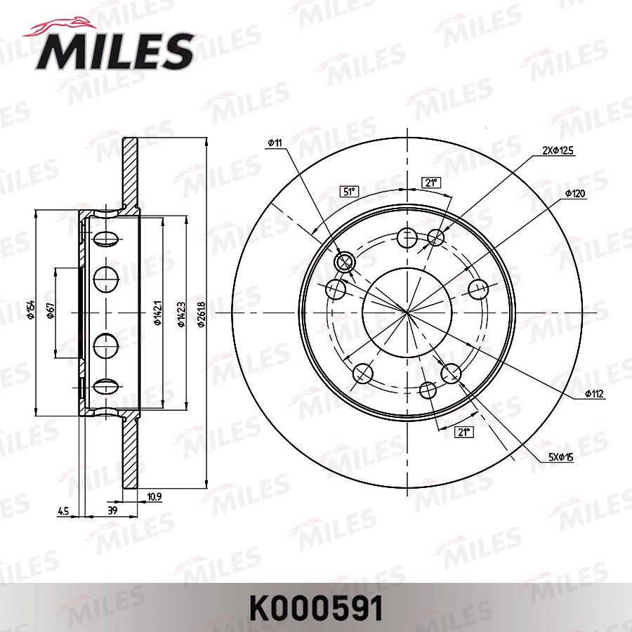 Диски MILES передние K000591 купить,NaN