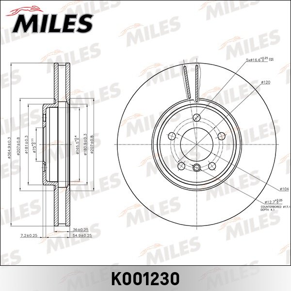 Диски MILES передние K001230 купить,NaN