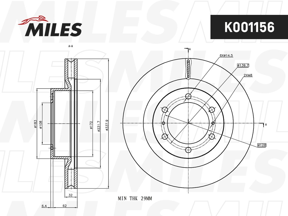 Диски MILES передние K001156 купить,NaN