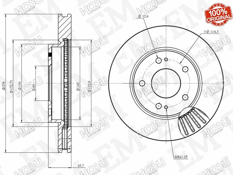 Диски HOSU передние HSDB0150 купить,NaN