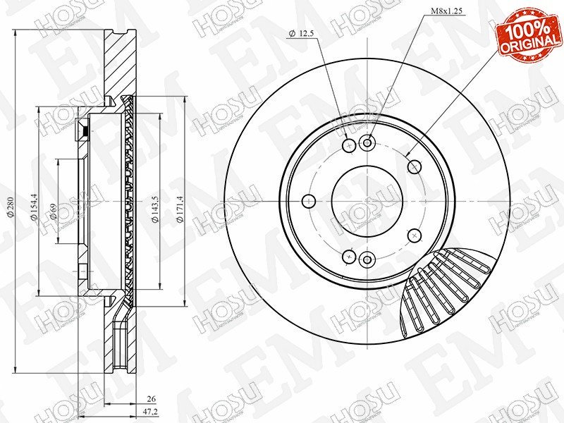 Диски HOSU передние HSDB0145 купить,NaN