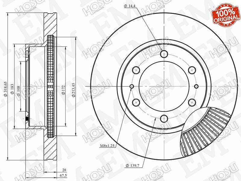 Диски HOSU передние HSDB0175 купить,NaN