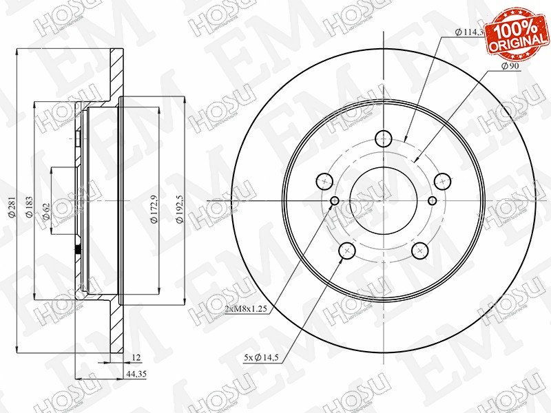 Диски HOSU задние HSDB0140 купить,NaN