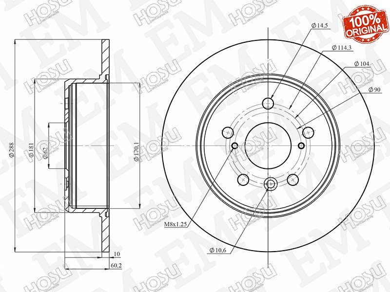 Диски HOSU задние HSDB0134 купить,NaN