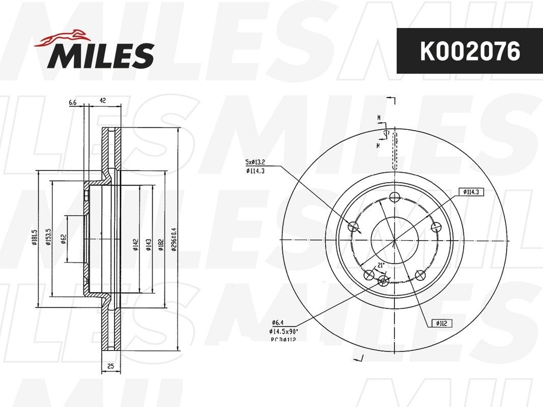 Диски MILES передние K002076 купить,NaN