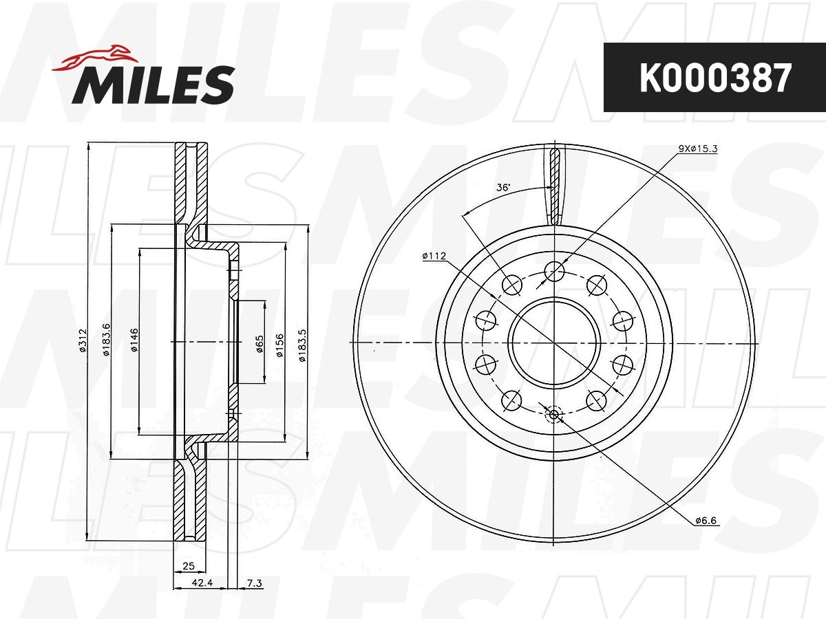 Диски MILES передние VAG 1K0615301AA VAG 1KD 615 301 D VAG 5C0615301B VAG 5Q0 615 301 F VAG JZW 615 301 H купить,NaN