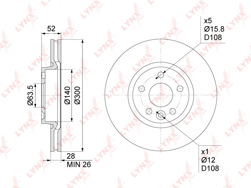 Диски LYNXauto передние BN1027 купить,NaN