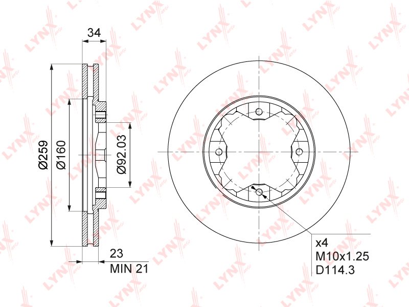 Диски LYNXauto передние BN1036 купить,NaN