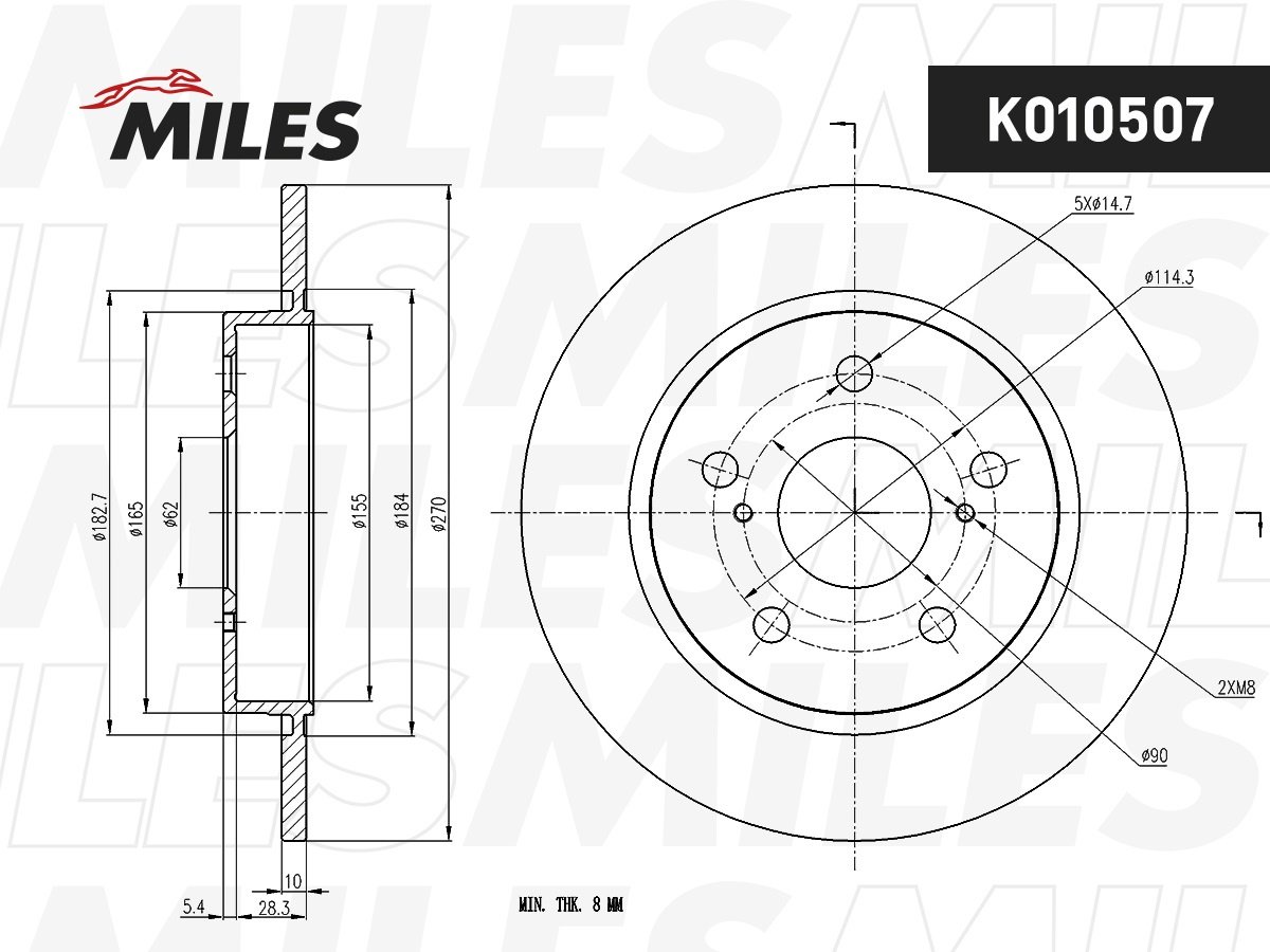 Диски MILES задние K010507 купить,NaN
