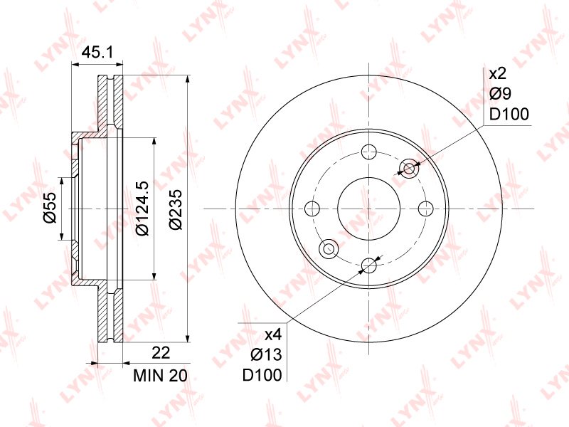 Диски LYNXauto передние BN1061 купить,NaN