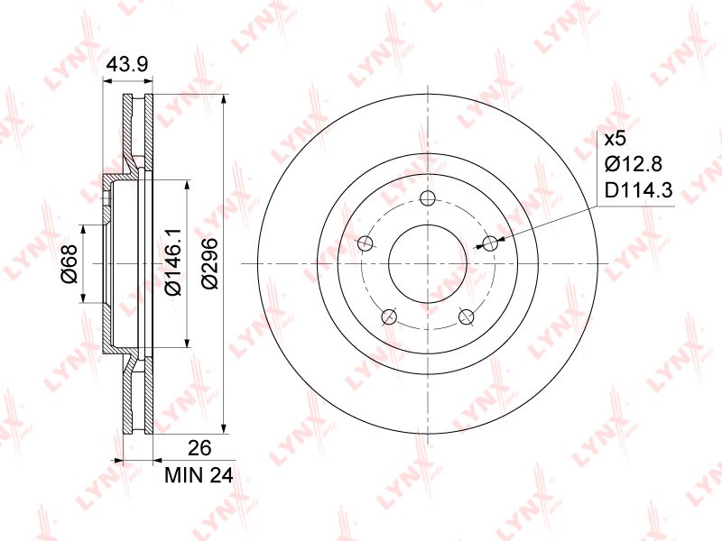 Диски LYNXauto передние BN1112 купить,NaN