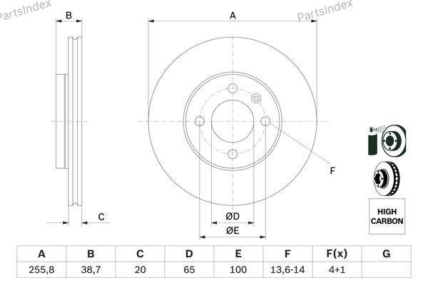 Диски Bosch передние 986478308 купить,NaN
