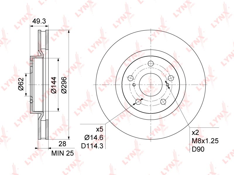 Диски LYNXauto передние BN1169 купить,NaN