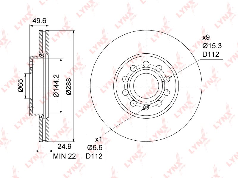Диски LYNXauto передние BN1201 купить,24790