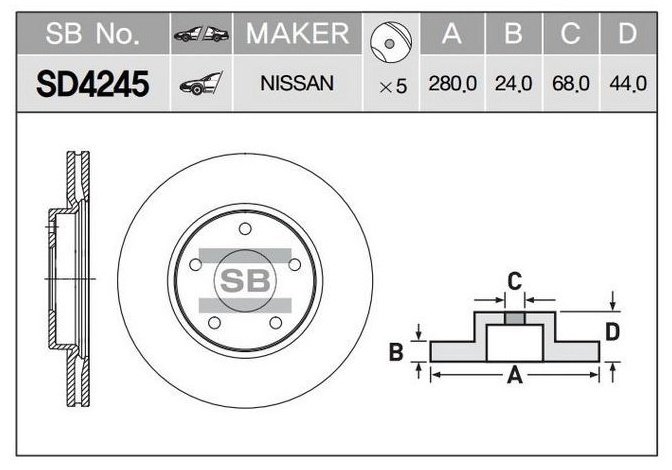 Диски HI-Q передние SD4245