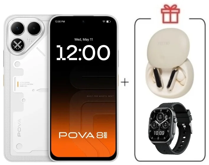 Смартфон Tecno Pova 8 5G 8/256Gb Arc White + подарок купить,NaN