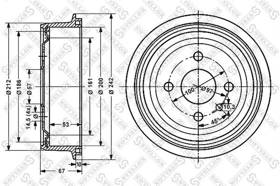 Диски Stellox задние 6025-9905-SX купить,NaN