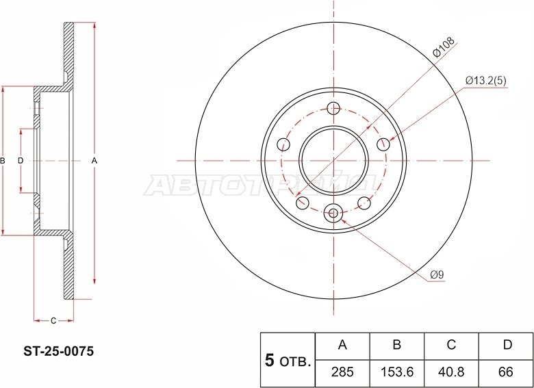 Диски SAT задние ST-25-0075 купить,NaN