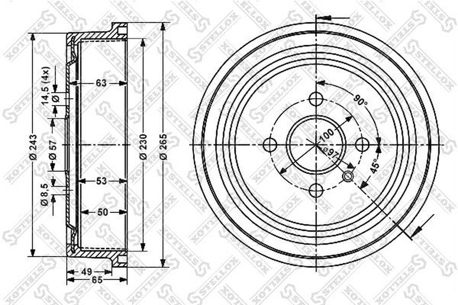 Диски Stellox задние 6025-3614-SX купить,NaN