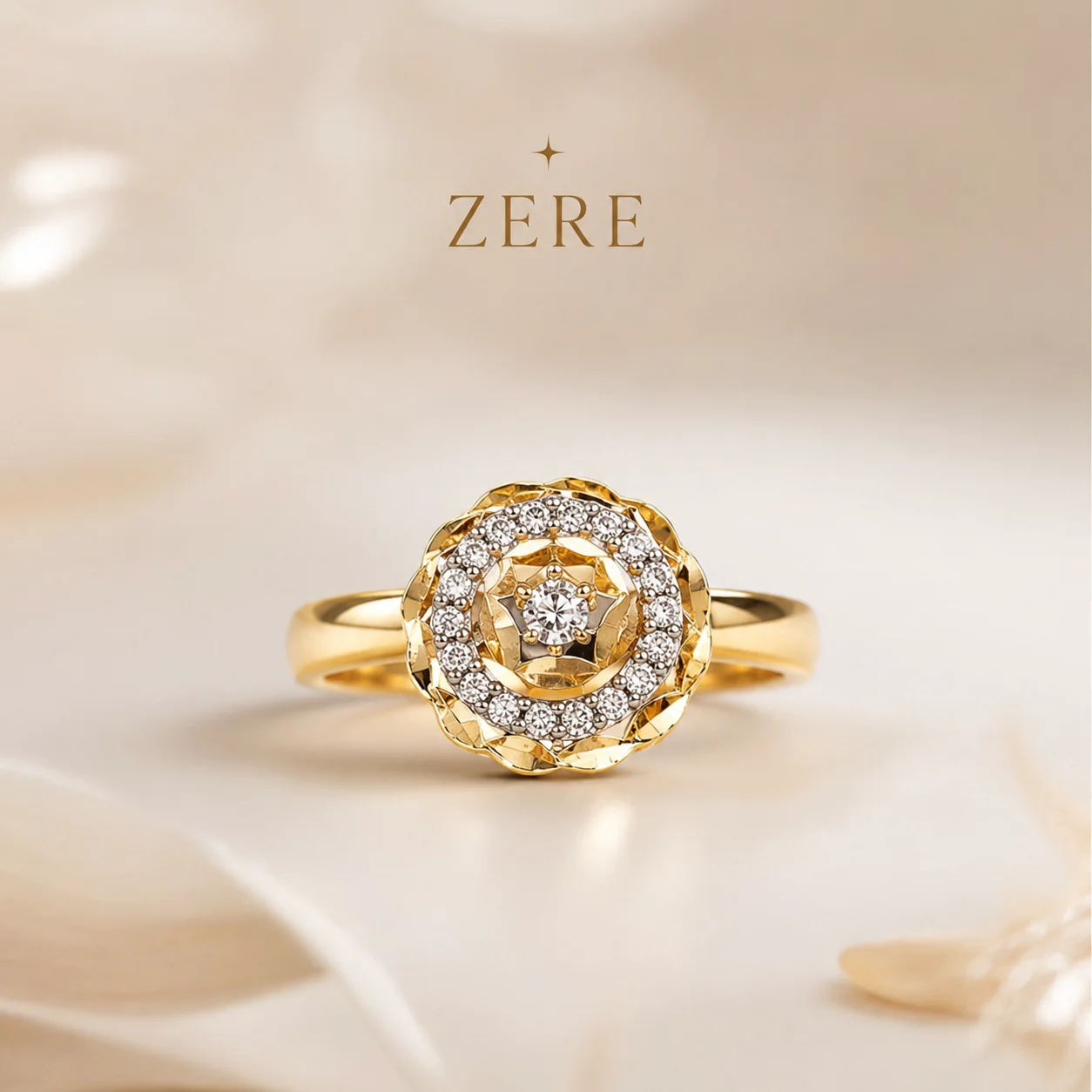 Кольцо Zere ZR090718 жёлтое золото 2.79гр 19р  купить,230150