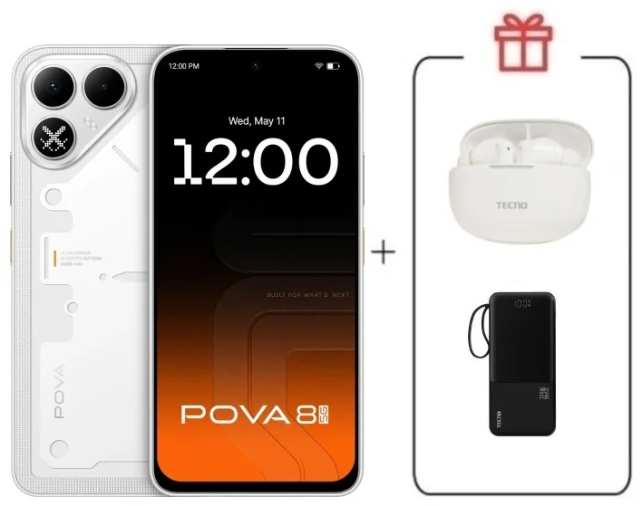 Смартфон Tecno Pova 8 5G 8/256Gb Arc White + подарок купить,NaN