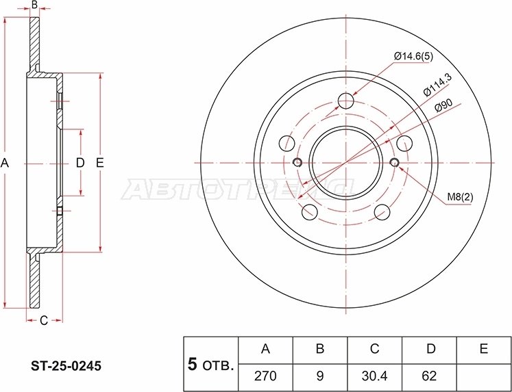 Диски SAT задние ST-25-0245 купить,NaN