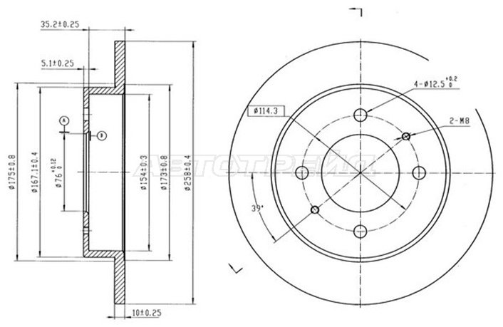 Диски SAT задние ST-25-0121 купить,NaN