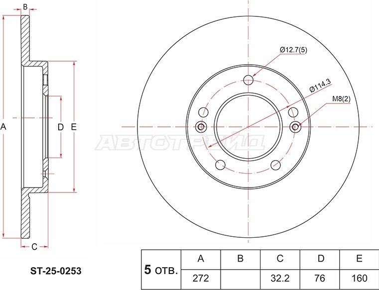 Диски SAT задние ST-25-0253 купить,NaN