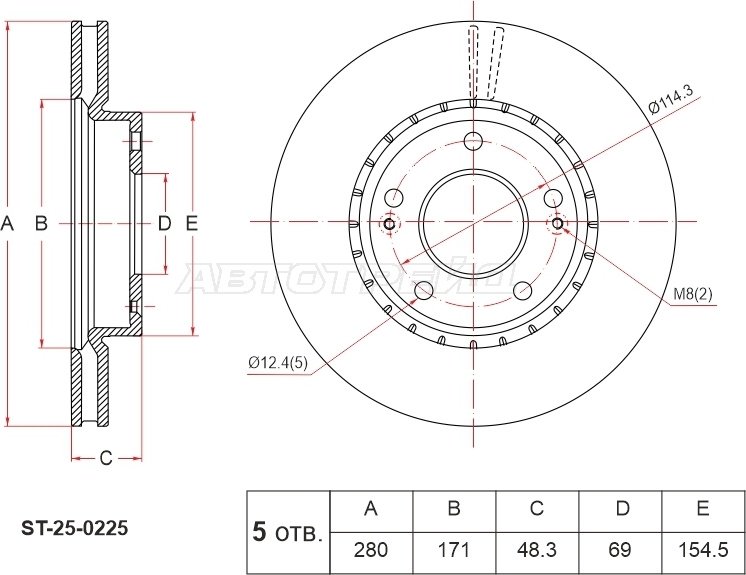 Диски SAT передние ST-25-0225 купить,NaN