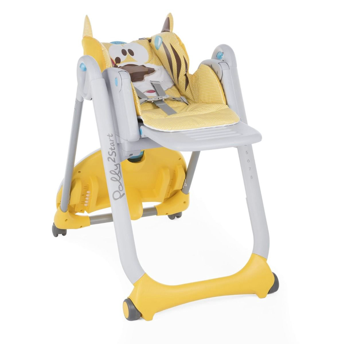 Стульчик для кормления Chicco Polly 2 Start Peaceful Jungle 4w желтый купить,NaN