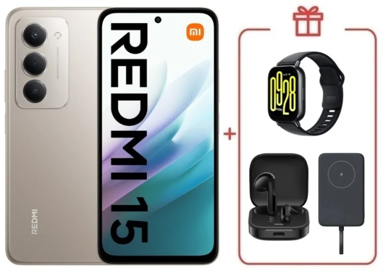 Смартфон Redmi 15 8 ГБ/256 ГБ серый + подарок купить,NaN