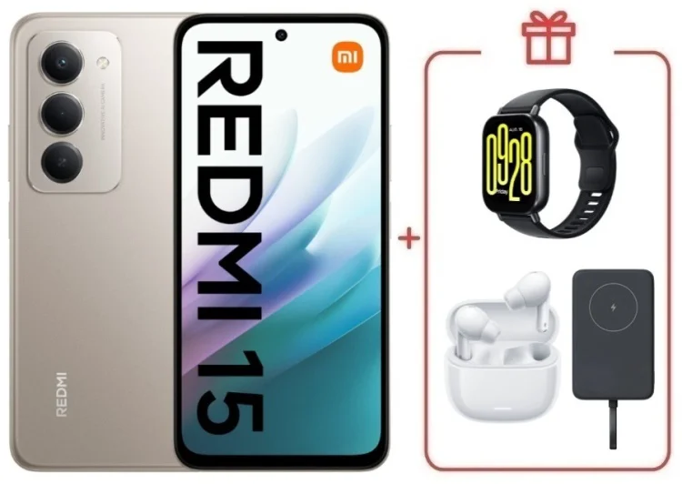 Смартфон Redmi 15 8 ГБ/256 ГБ серый + подарок купить,NaN