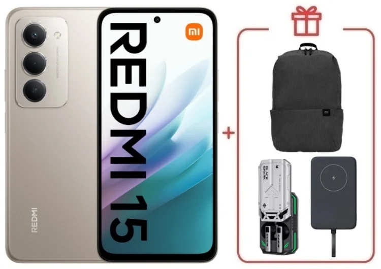 Смартфон Redmi 15 8 ГБ/256 ГБ серый + подарок купить,NaN