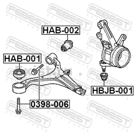 FEBEST сайлентблок рычага подвески HAB002