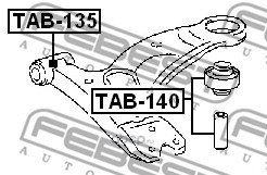 FEBEST сайлентблок рычага подвески TAB-140