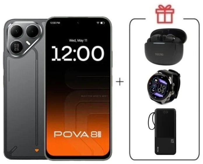 Смартфон Tecno Pova 8 5G 8/256Gb Graphite Black + подарок купить,NaN