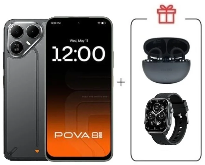 Смартфон Tecno Pova 8 5G 8/256Gb Graphite Black + подарок купить,NaN