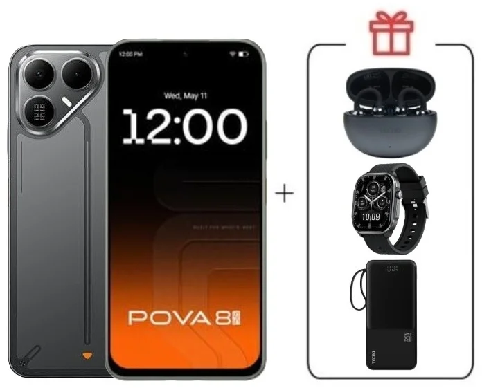 Смартфон Tecno Pova 8 5G 8/256Gb Graphite Black + подарок купить,NaN