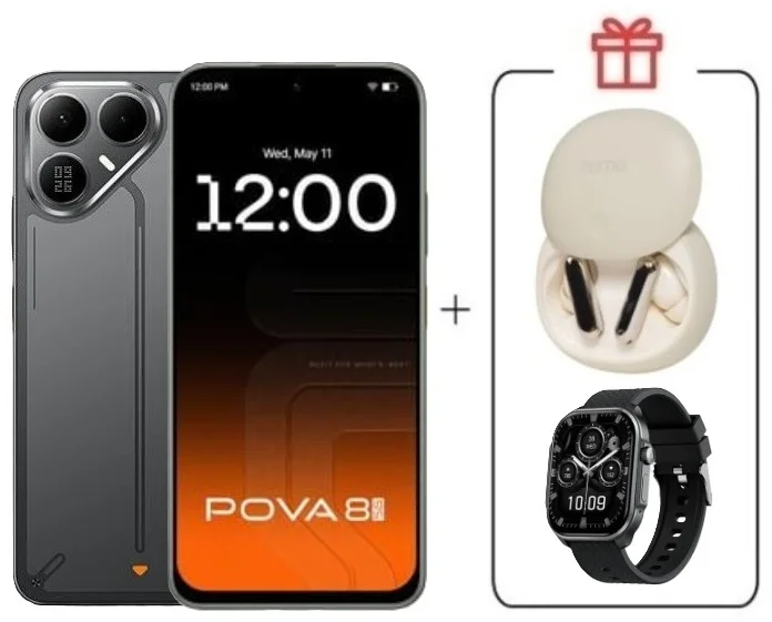 Смартфон Tecno Pova 8 5G 8/256Gb Graphite Black + подарок купить,NaN
