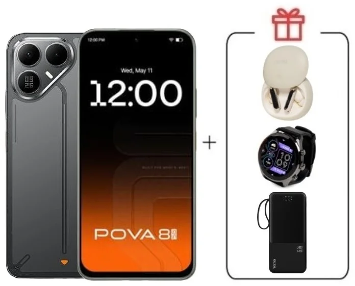 Смартфон Tecno Pova 8 5G 8/256Gb Graphite Black + подарок купить,NaN