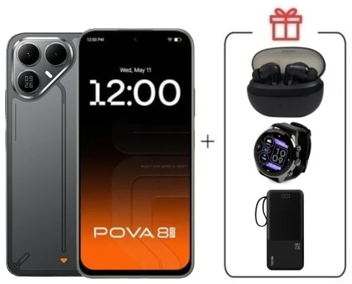 Смартфон Tecno Pova 8 5G 8/256Gb Graphite Black + подарок купить,NaN