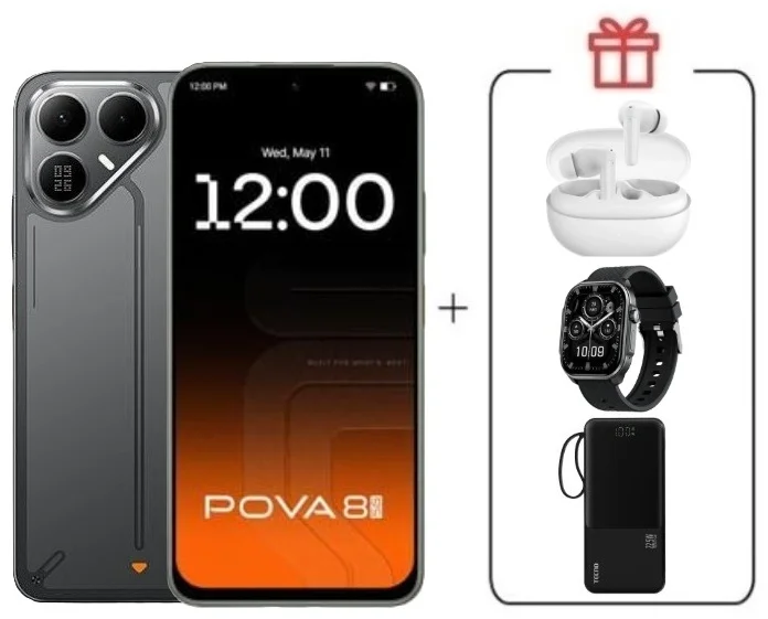 Смартфон Tecno Pova 8 5G 8/256Gb Graphite Black + подарок купить,NaN