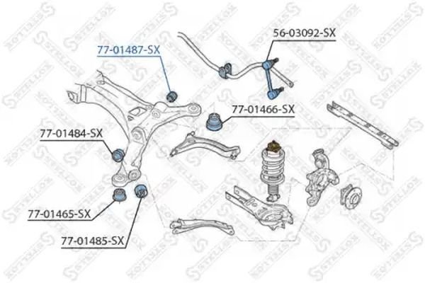 Stellox сайлентблок рычага подвески 77-01487-SX купить,NaN